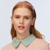 Lele Sadoughi COLLARS ONE SIZE FADED DENIM PEARL EMBELLISHED COLLAR