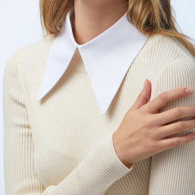 Lele Sadoughi COLLARS ONE SIZE WHITE PEYTON POINTED COLLAR