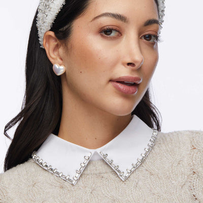 Lele Sadoughi COLLARS WHITE CRYSTAL STITCH COLLAR