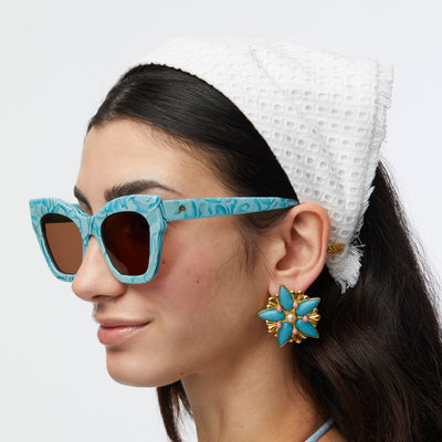 LELE SADOUGHI EARRING AZURE ASTRA BUTTON EARRING