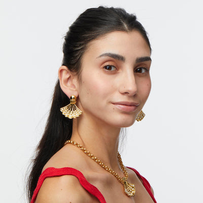 LELE SADOUGHI EARRING GOLD FAN SHELL EARRINGS