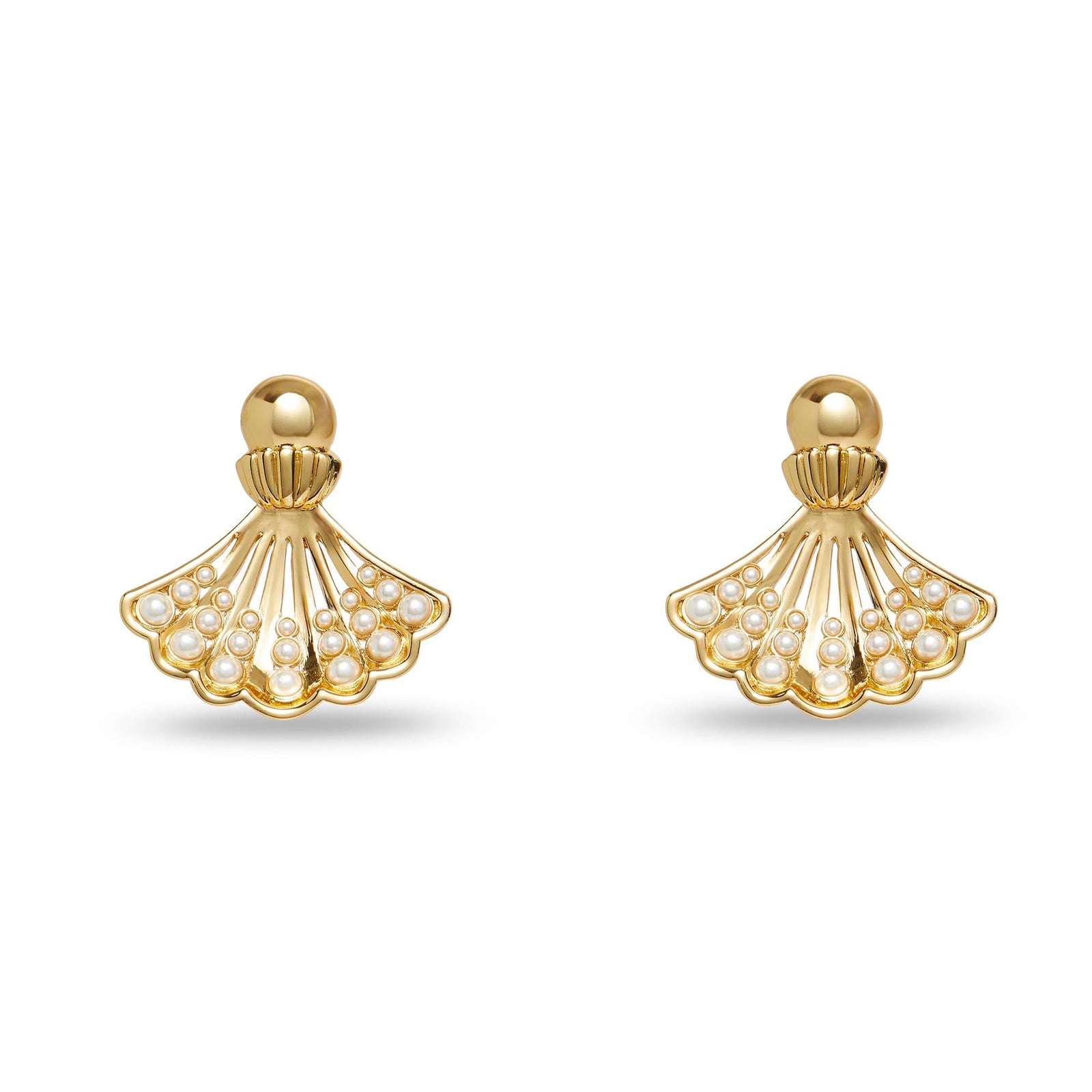 LELE SADOUGHI EARRING GOLD FAN SHELL EARRINGS