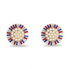 LELE SADOUGHI EARRINGS AMERICANA RED WHITE & BLUE BUTTON EARRINGS