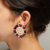 LELE SADOUGHI EARRINGS AMERICANA RED WHITE & BLUE BUTTON EARRINGS