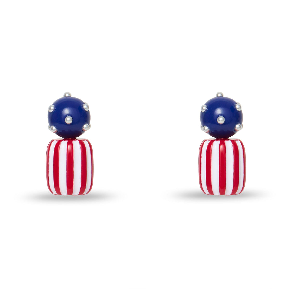 Lele Sadoughi EARRINGS AMERICANA STARS AND STRIPES STUD EARRINGS