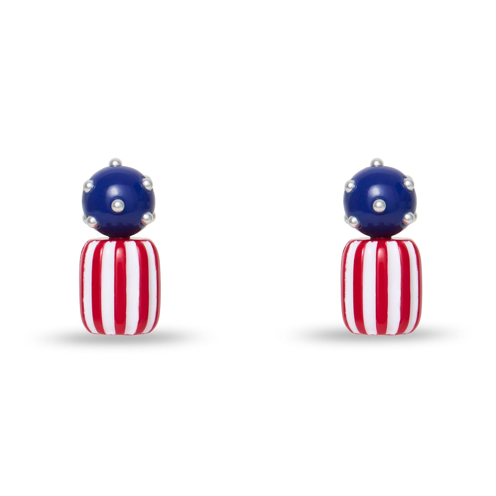Lele Sadoughi EARRINGS AMERICANA STARS AND STRIPES STUD EARRINGS