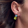 Lele Sadoughi EARRINGS AQUAMARINE CITRIS SWAROVSKI FLORAL CRYSTAL EARRINGS