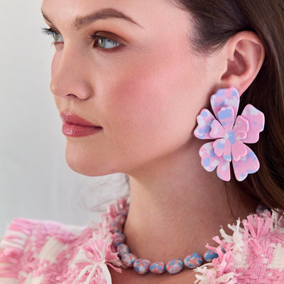 Lele Sadoughi EARRINGS BLUSH MIST HIBISCUS EARRINGS