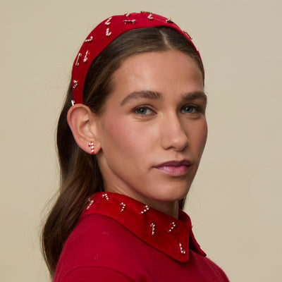 Lele Sadoughi EARRINGS CANDY CANE STUDS