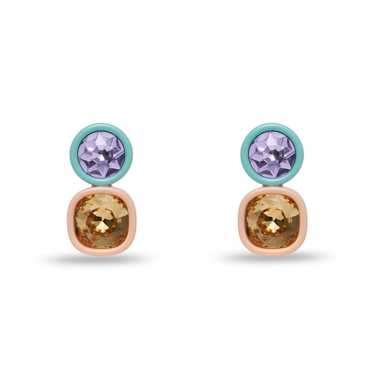 Lele Sadoughi EARRINGS CARNELIAN LAVENDER GEM DUO EARRINGS