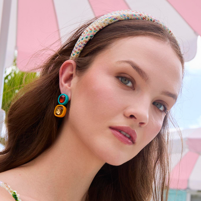 Lele Sadoughi EARRINGS CLEMENTINE TURQUOISE GEM DUO EARRINGS