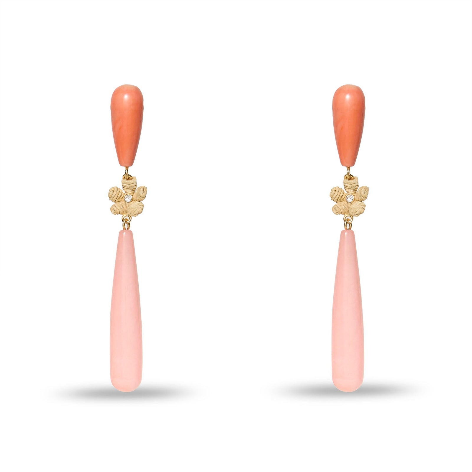 Lele Sadoughi EARRINGS CORAL FLAMINGO LINEAR EARRINGS