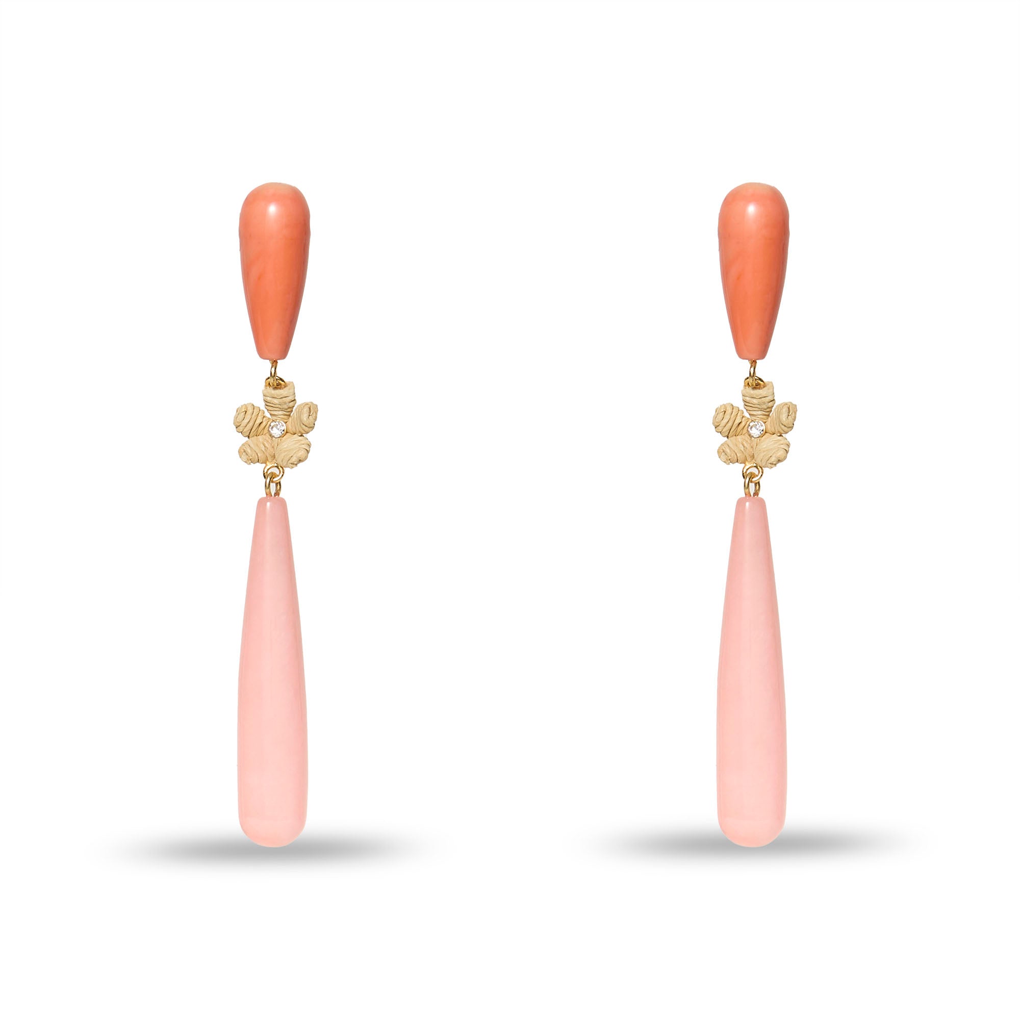 Lele Sadoughi EARRINGS CORAL FLAMINGO LINEAR EARRINGS