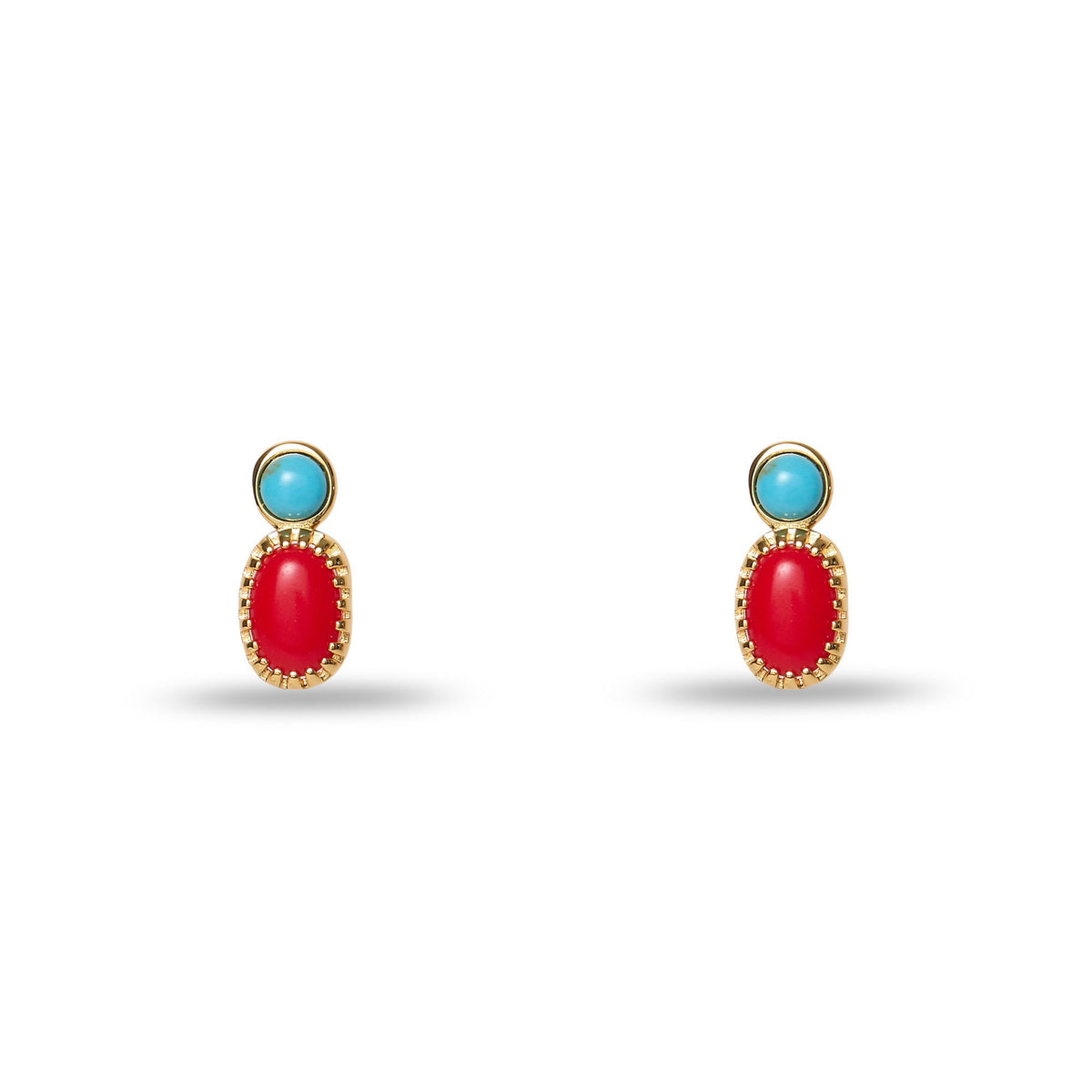 Lele Sadoughi EARRINGS CORAL TURQUOISE ISLA STUD EARRINGS