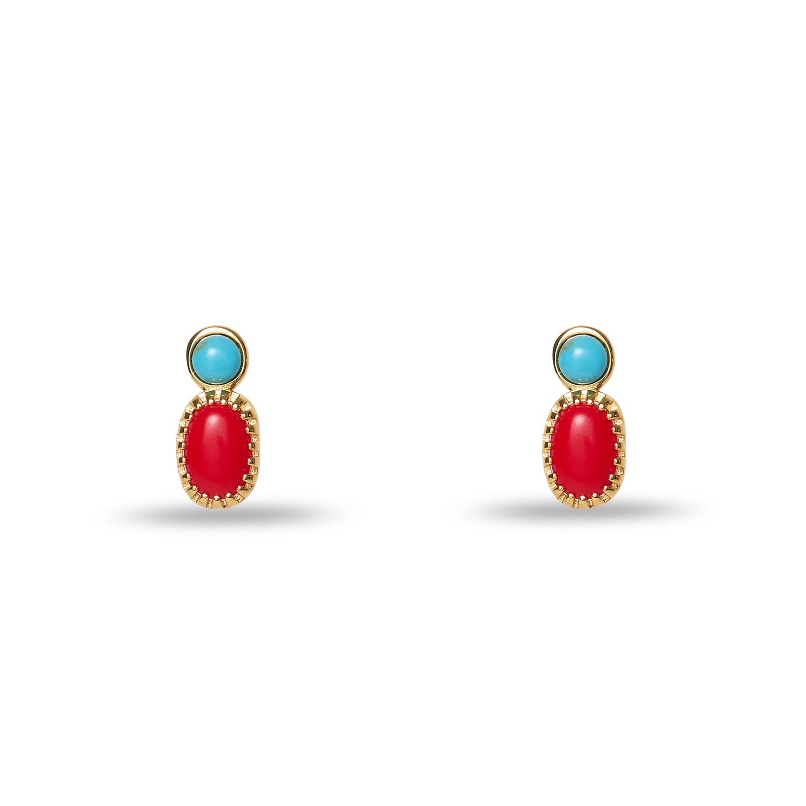 Lele Sadoughi EARRINGS CORAL TURQUOISE ISLA STUD EARRINGS