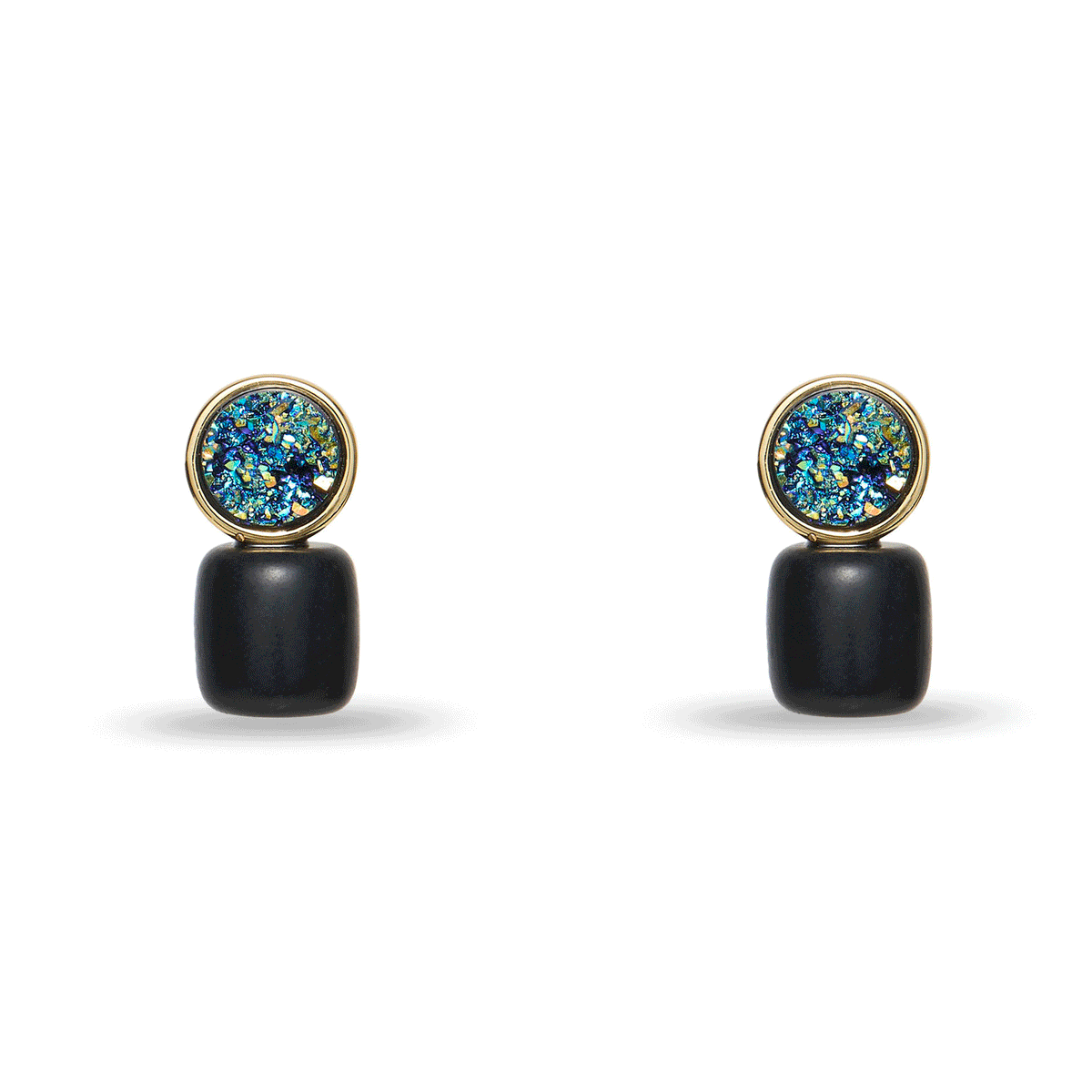 Lele Sadoughi EARRINGS COYOTE TWILIGHT AGATE PEBBLE STUD EARRINGS
