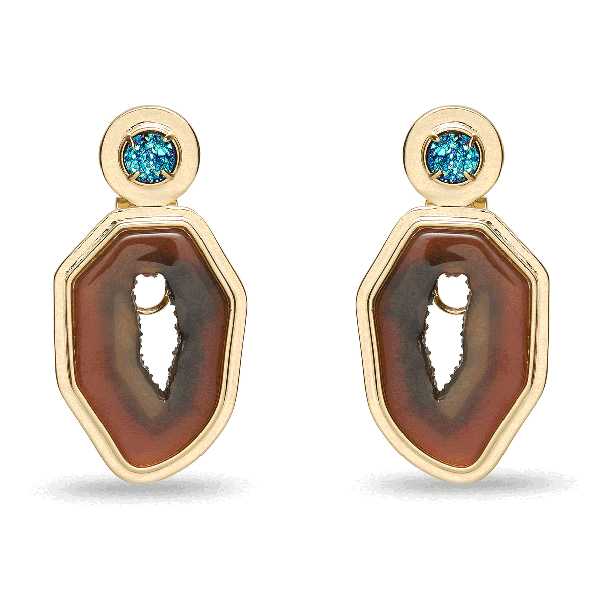 Lele Sadoughi EARRINGS COYOTE TWILIGHT AGATE STATEMENT EARRING