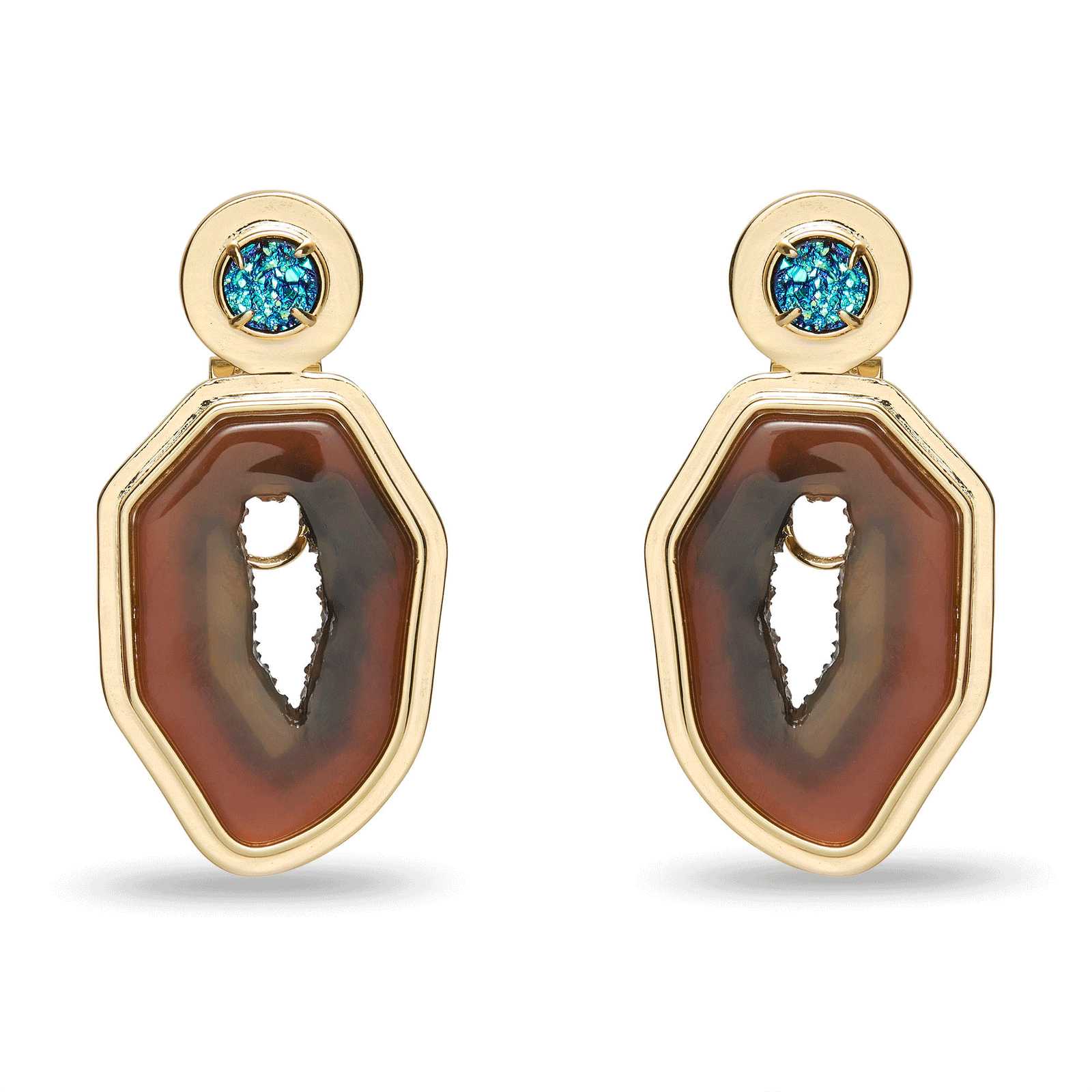 Lele Sadoughi EARRINGS COYOTE TWILIGHT AGATE STATEMENT EARRING