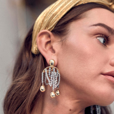 Lele Sadoughi EARRINGS ONE SIZE CRYSTAL OPULENT CHANDELIER EARRINGS