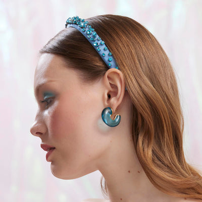 Lele Sadoughi EARRINGS DECEMBER TURQOISE BIRTHSTONE CHUNKY HOOP