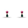 Lele Sadoughi EARRINGS EMERALD FUCHSIA SWAROVSKI FLORAL CRYSTAL EARRINGS