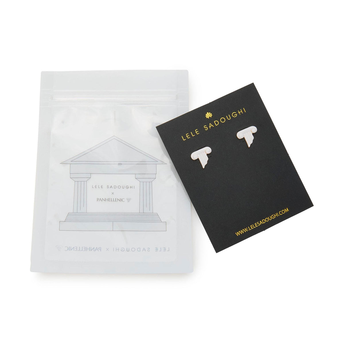 Lele Sadoughi EARRINGS GOLD ALPHA EPSILON PHI STUD EARRINGS