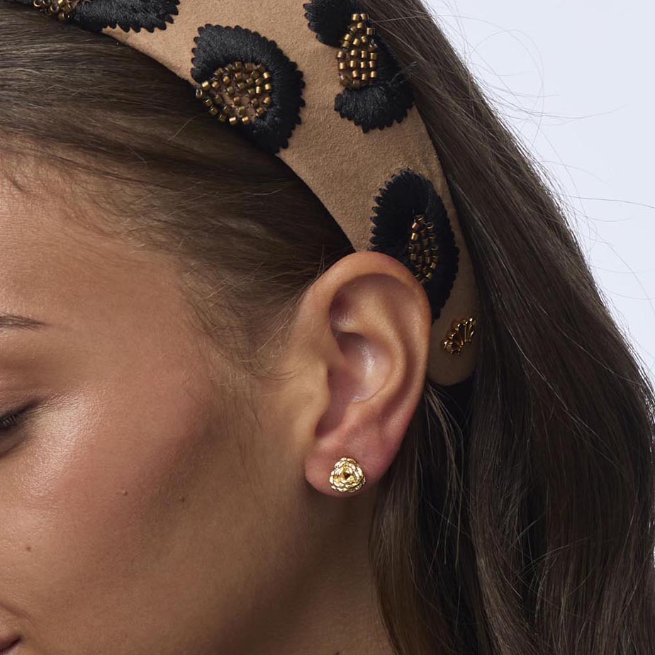 Lele Sadoughi EARRINGS GOLD CHATEAU ROPE STUD EARRINGS