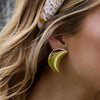Lele Sadoughi EARRINGS GOLD CRESCENT BUTTON EARRINGS