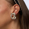 Lele Sadoughi EARRINGS GOLD CRYSTAL PRETZEL CLIP ON EARRINGS