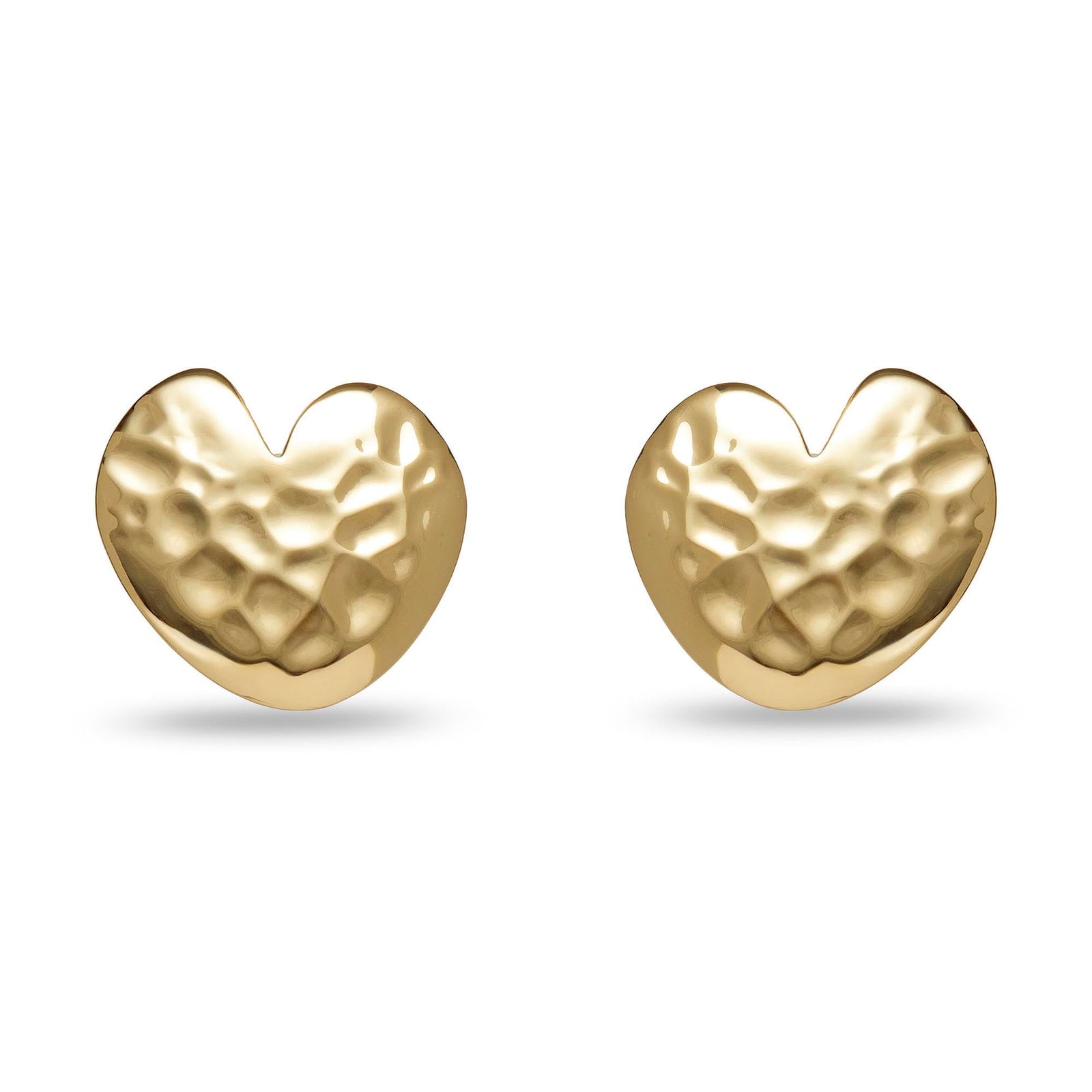 LELE SADOUGHI EARRINGS GOLD HAMMERED HEART BUTTON EARRING