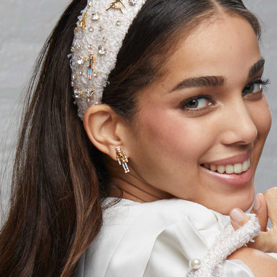 Lele Sadoughi EARRINGS GOLD NUTCRACKER BUTTON EARRINGS