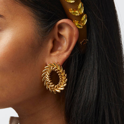 LELE SADOUGHI EARRINGS GOLD OVAL WREATH EARRING