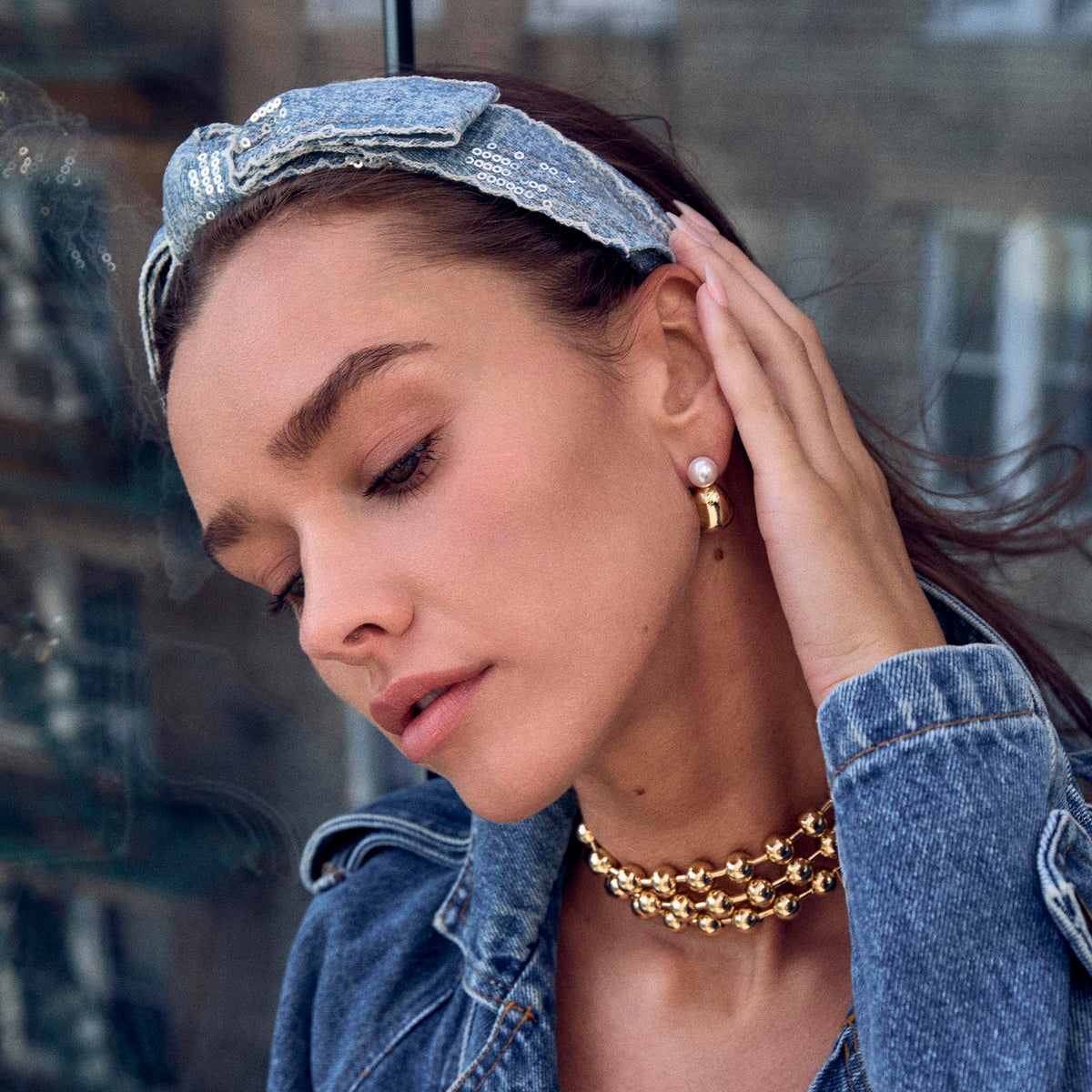 Lele Sadoughi EARRINGS GOLD PEBBLE STUD EARRINGS