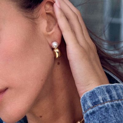 Lele Sadoughi EARRINGS ONE SIZE GOLD PEBBLE STUD EARRINGS