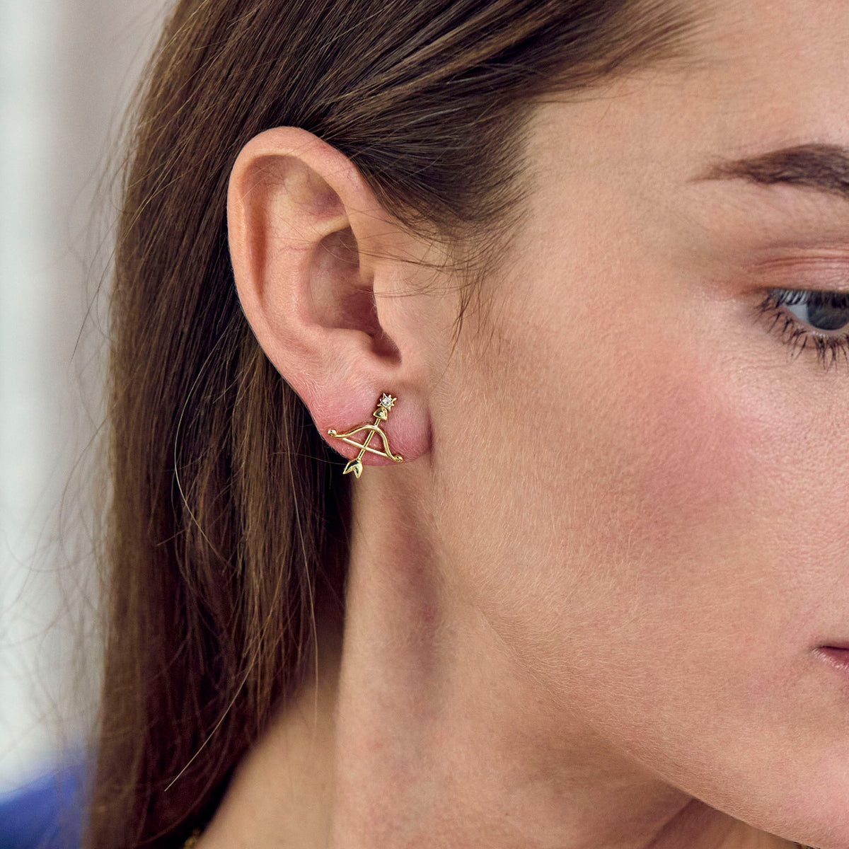 Lele Sadoughi EARRINGS GOLD SAGITTARIUS ZODIAC STUD EARRINGS