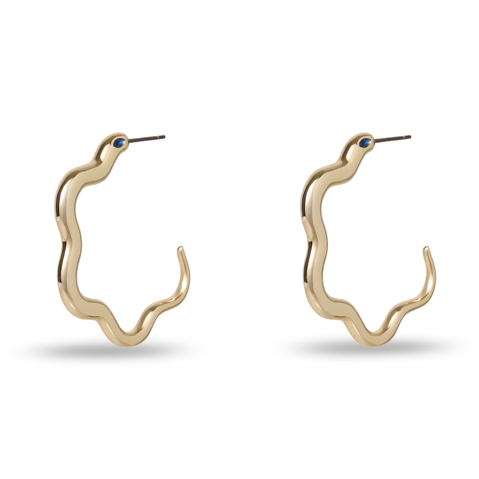 Lele Sadoughi EARRINGS GOLD SERPENTINE HOOP EARRINGS