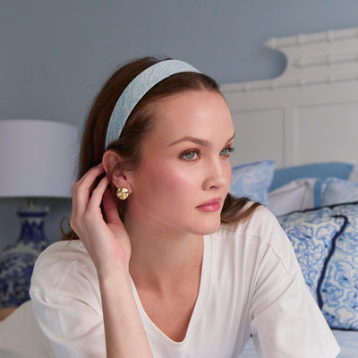 Lele Sadoughi EARRINGS GOLD SOCIALITE BUTTON EARRINGS