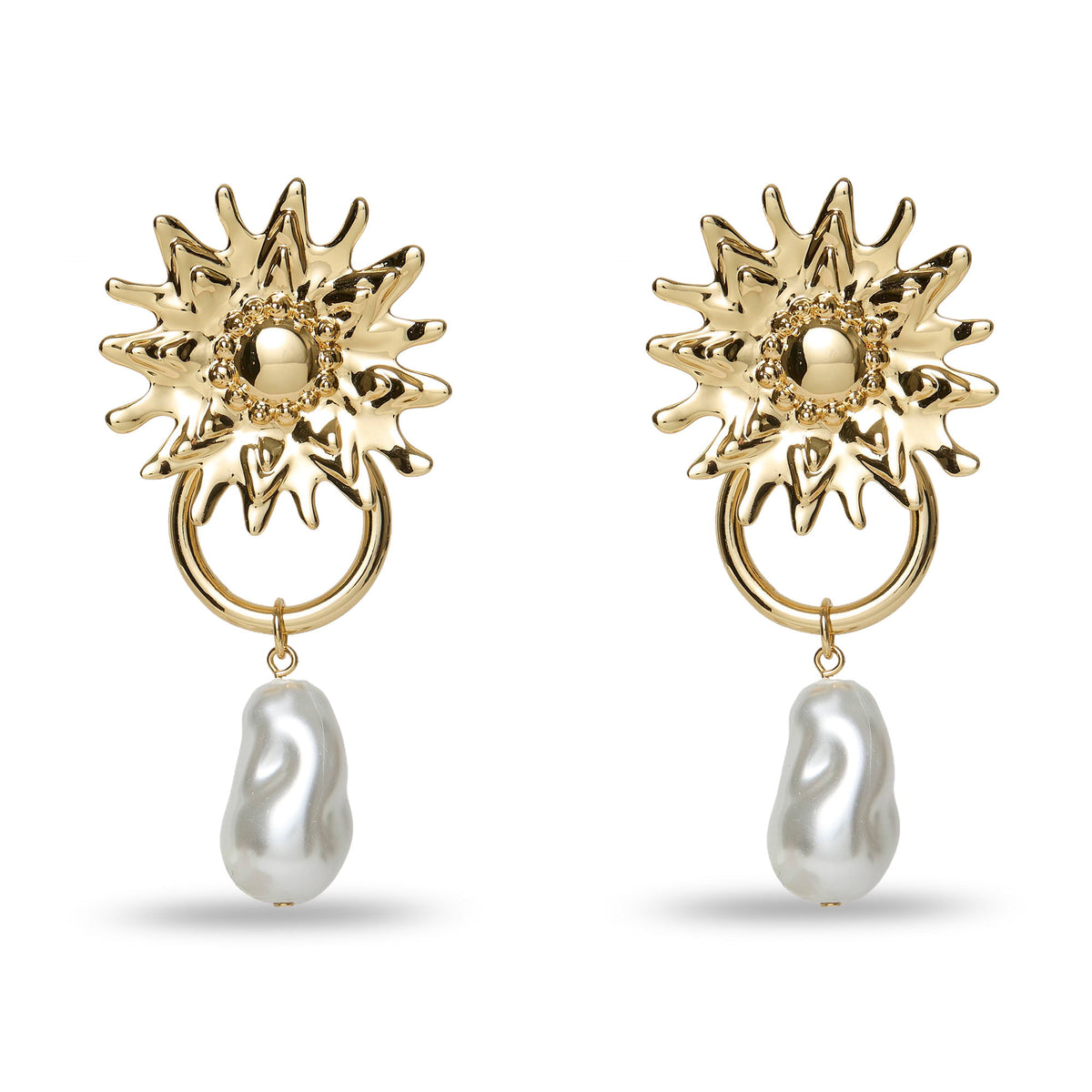 Lele Sadoughi EARRINGS GOLD SOLEIL STATEMENT EARRINGS