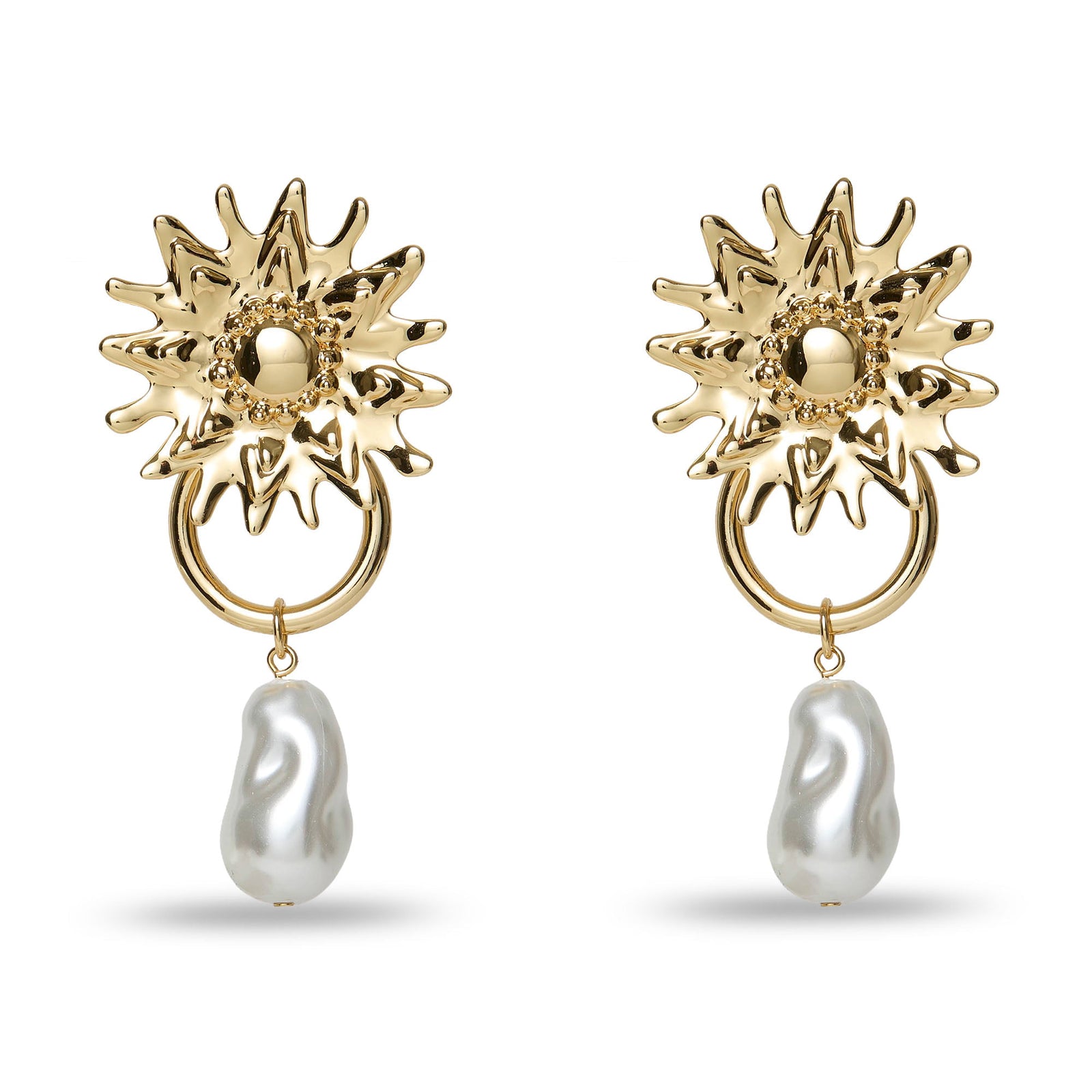 Lele Sadoughi EARRINGS GOLD SOLEIL STATEMENT EARRINGS