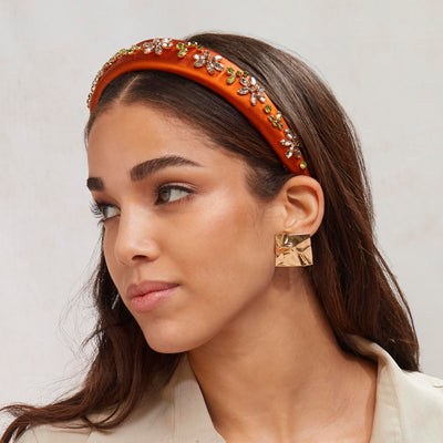 Lele Sadoughi EARRINGS GOLD TETRA BUTTON EARRINGS