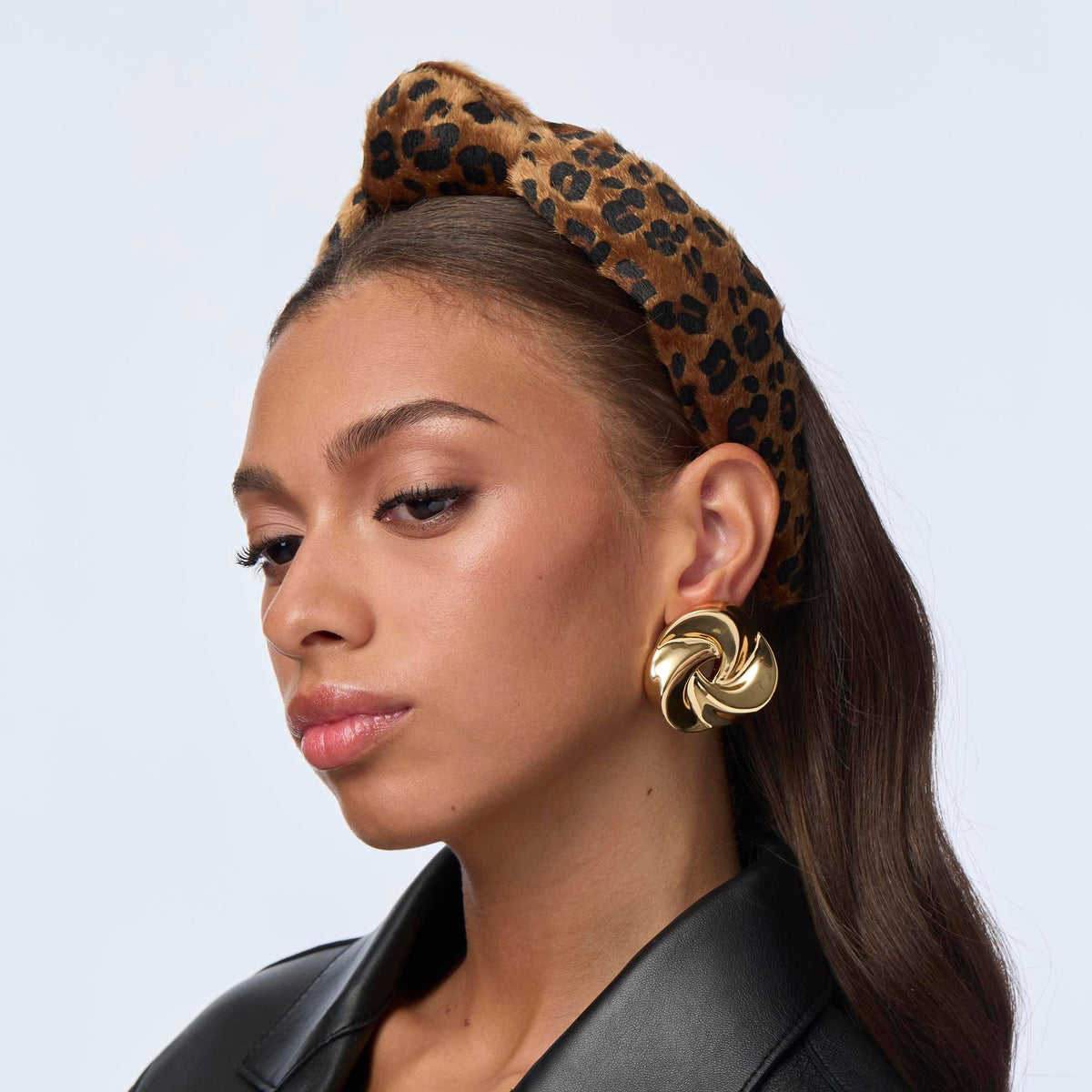 Lele Sadoughi EARRINGS GOLD TWISTED BUTTON CLIP ON EARRINGS