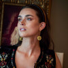 Lele Sadoughi EARRINGS GOLDEN TURQUOISE PLUMERIA DROP EARRINGS