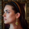 Lele Sadoughi EARRINGS GOLDEN TURQUOISE PLUMERIA DROP EARRINGS