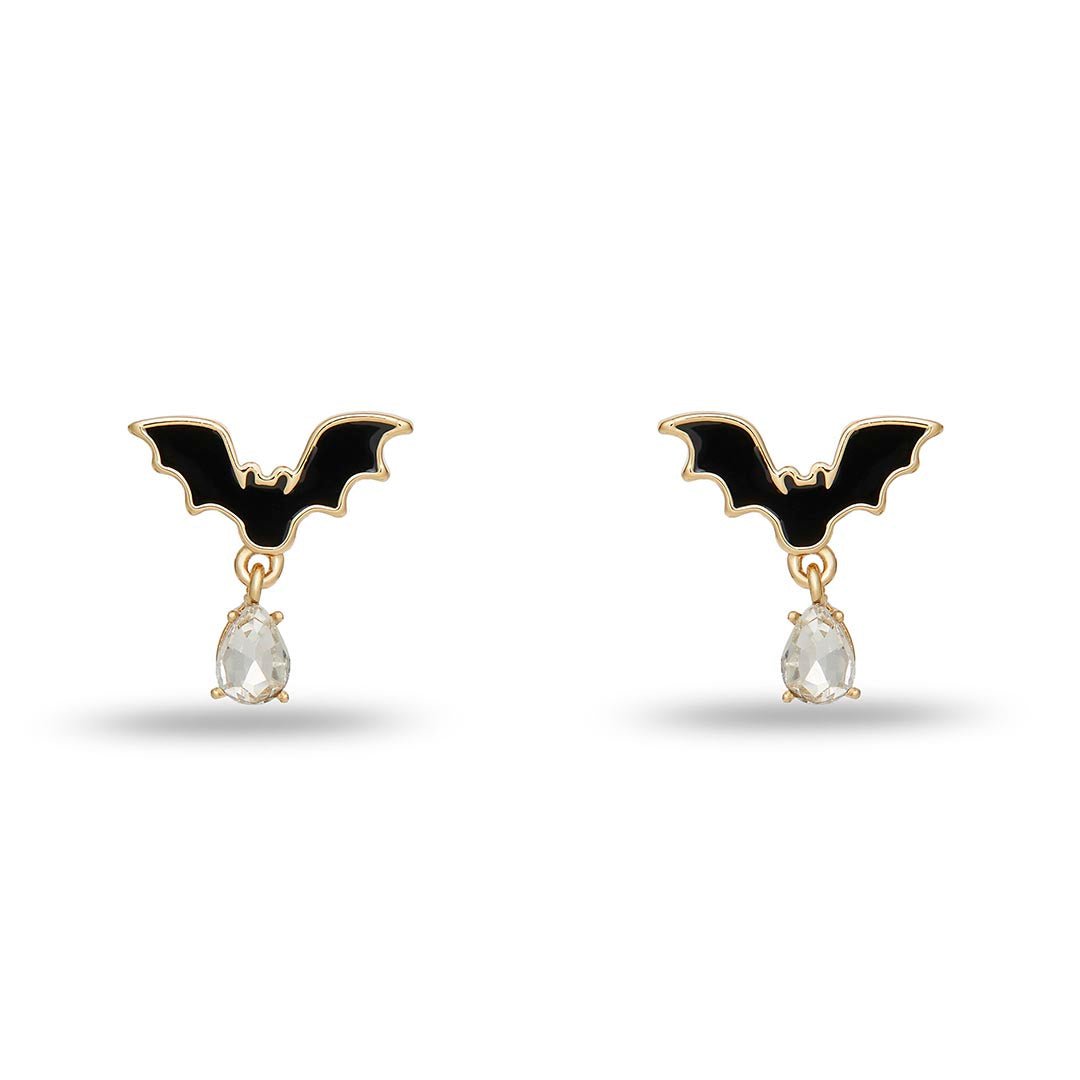 Lele Sadoughi EARRINGS JET BAT CRYSTAL STUD