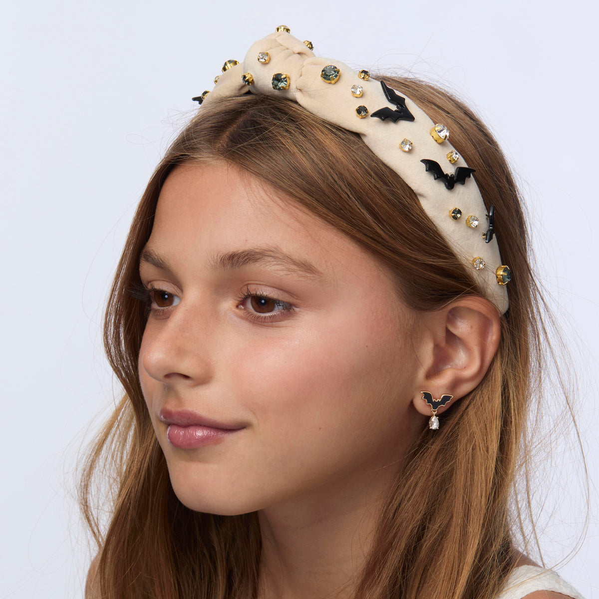 Lele Sadoughi EARRINGS JET BAT CRYSTAL STUD