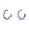 Lele Sadoughi EARRINGS LAVENDER ENAMEL LOTUS HOOP EARRINGS