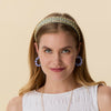 Lele Sadoughi EARRINGS LAVENDER ENAMEL LOTUS HOOP EARRINGS