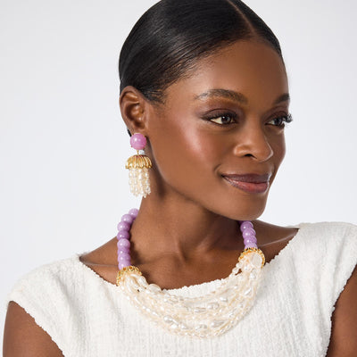 Lele Sadoughi EARRINGS LAVENDER SKY PARAPLUIE STRUNG CHANDELIER EARRINGS