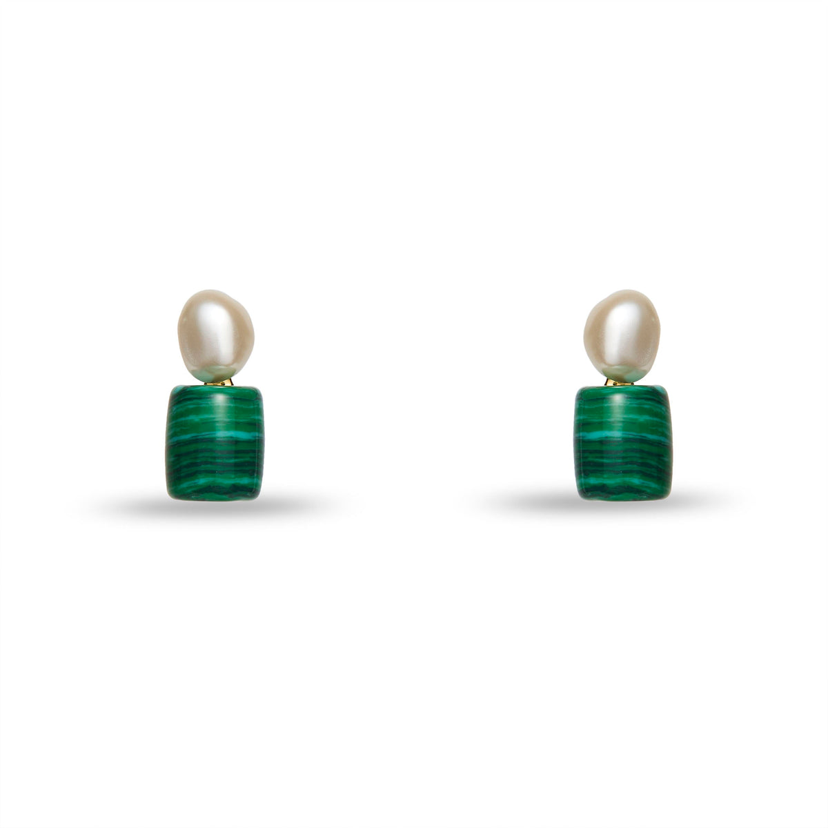 Lele Sadoughi EARRINGS MALACHITE PEBBLE STUD EARRINGS