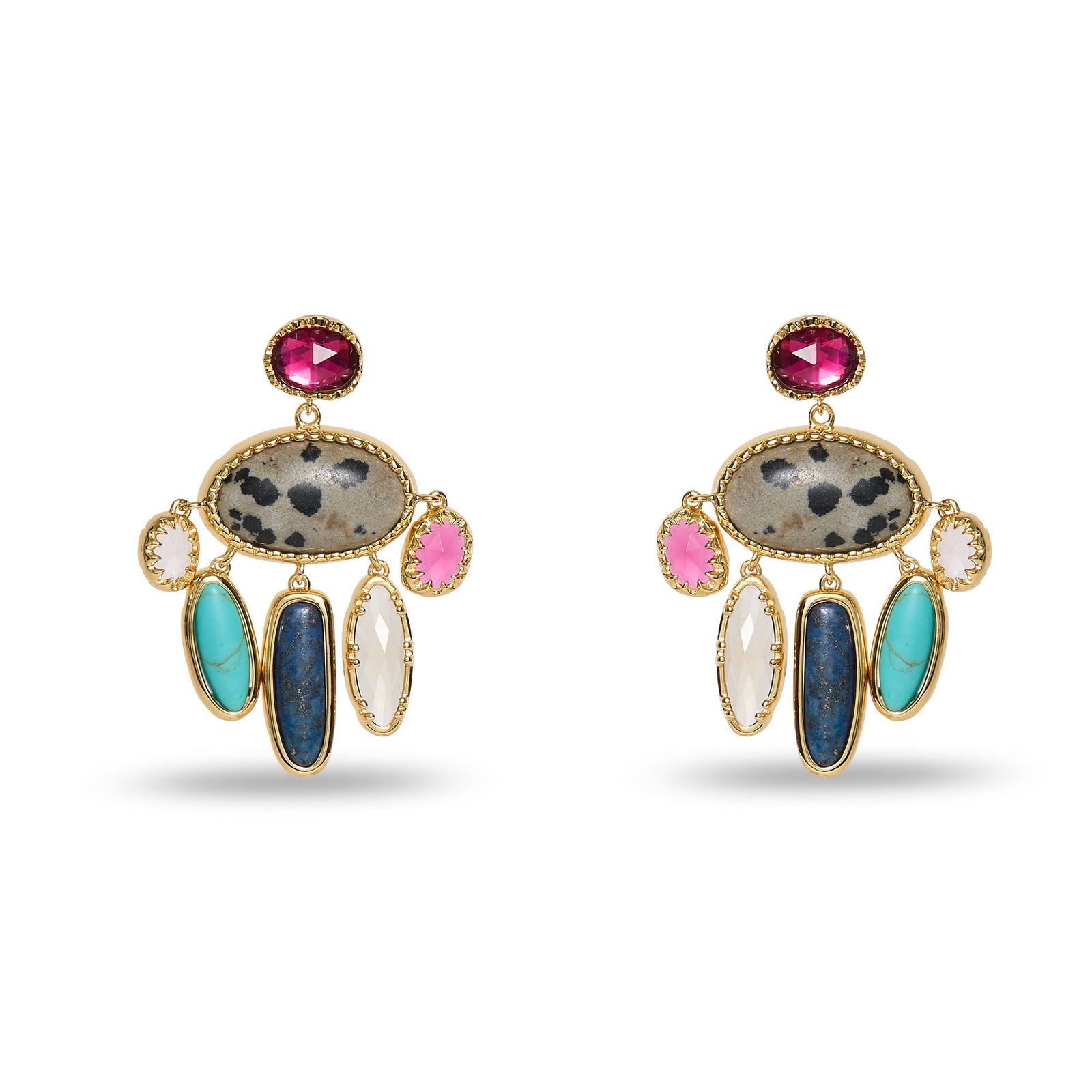 Lele Sadoughi EARRINGS MULTI GEM CALYPSO STONE CHANDELIER EARRING